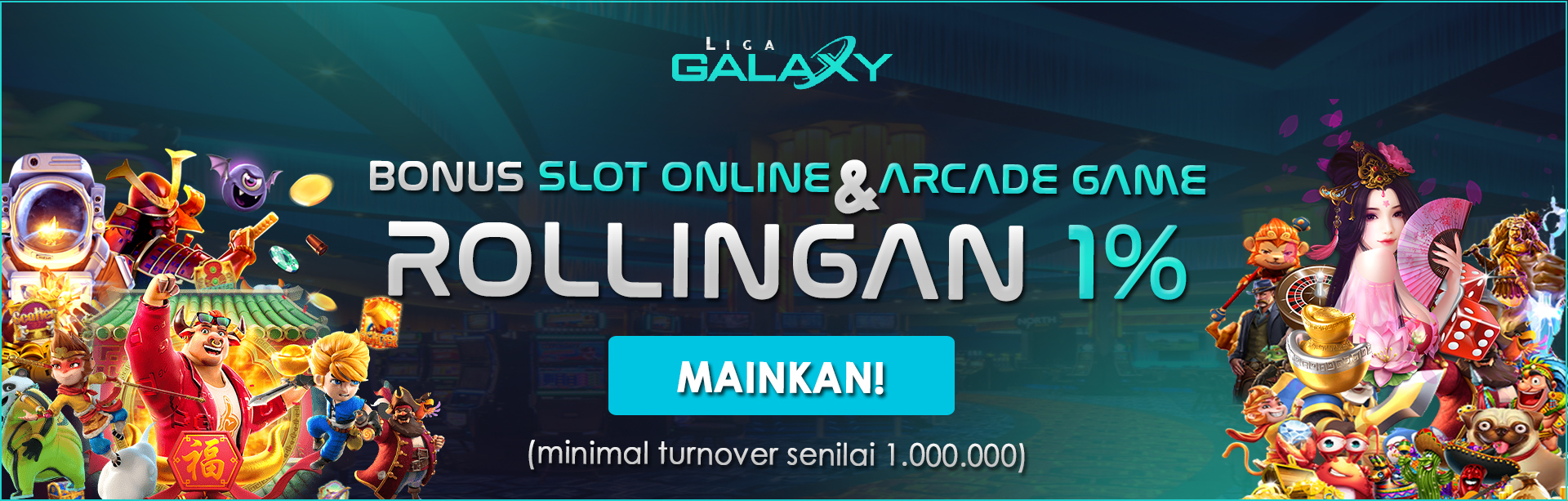 Bonus Rollingan Slot Online & Arcade 1%